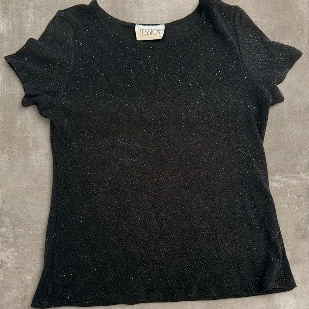 VTG Jessica Black Sparkle Women's Top